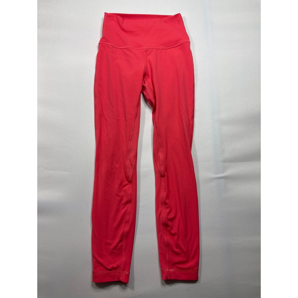 Lululemon Women's Pink Stretch Yoga Pants Athletic Leggings - Size 4 (21x25)